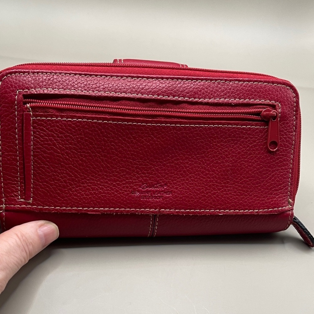 Buxton Beautiful Vintage Cherry Leather Wallet Buxton - Picture 3 of 7